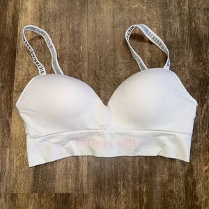 Victoria's Secret White Bra with Logo Straps